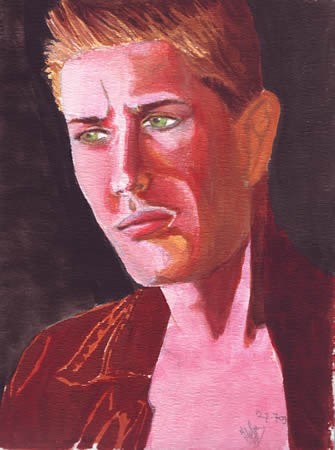 Jensen Ackles in watercolor